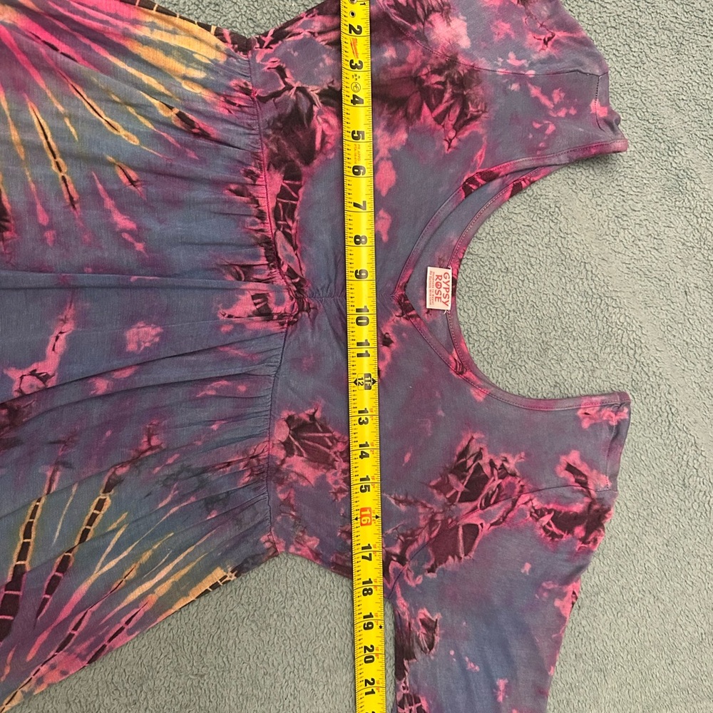 Gypsy Rose Tie-Dye Boho Tunic - Handmade Festival Top” - Picture 7 of 8
